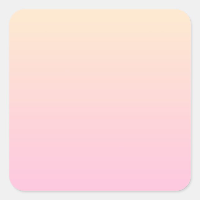Pale pink and yellow gradient background square sticker (Front)