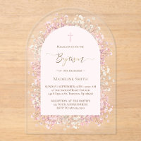 pale pink background white pink flowers Baptism
