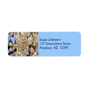 Pale Pink Blossoms Flower Address Label