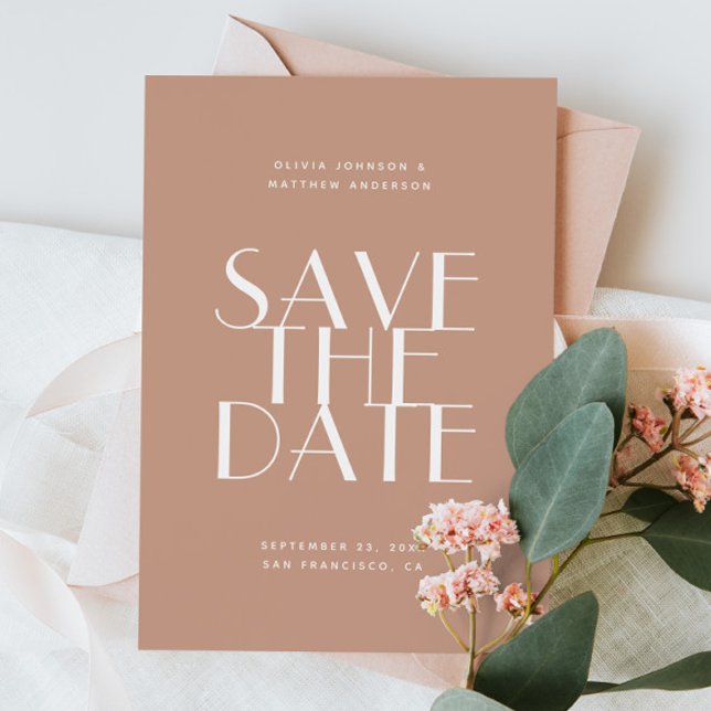 Pale pink blush modern minimalist QR code wedding Save The Date (Creator Uploaded)