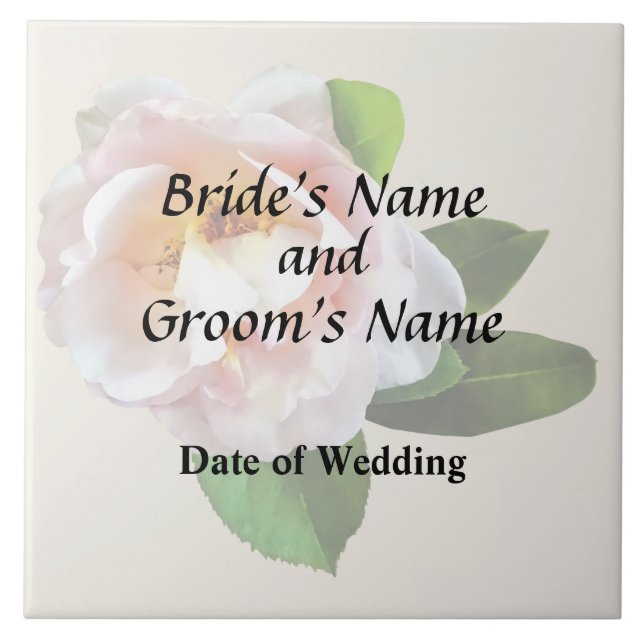 Pale Pink Camellia Wedding Products Tile (Front)