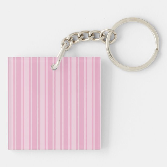 Pale pink candy stripes key ring (Back)