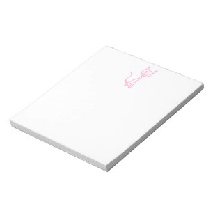 Pale Pink Cat, Winking. Notepad