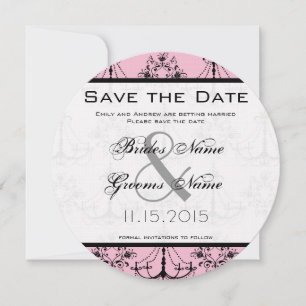 Pale Pink Chandelier Wedding Save the Date Invitation