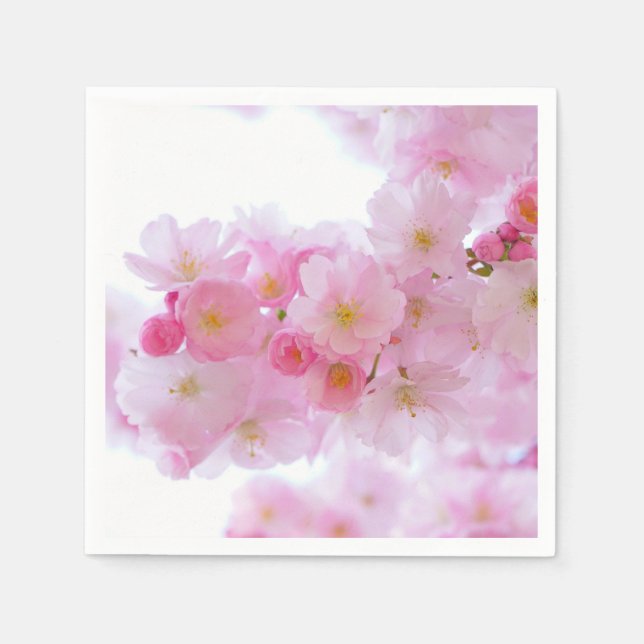 Pale Pink Cherry Blossoms Napkin (Front)