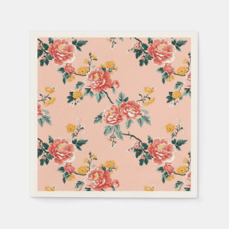 Pale Pink Chinoiserie Floral Napkin