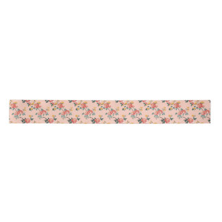 Pale Pink Chinoiserie Floral Satin Ribbon