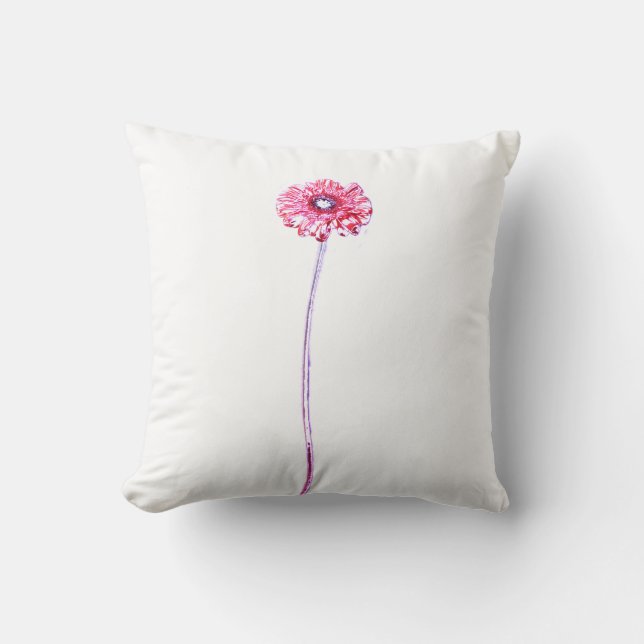 Pale Pink Chrysanthemum Gerbera Flower Cushion (Front)