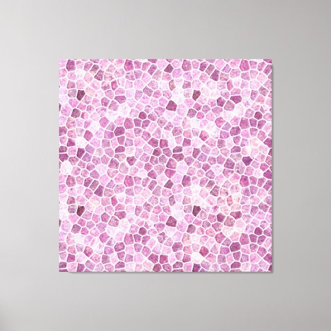 Pale Pink Cobbled Patchwork Terrazo Pattern Canvas Print (Front)