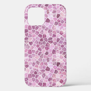 Pale Pink Cobbled Patchwork Terrazo Pattern iPhone 12 Case