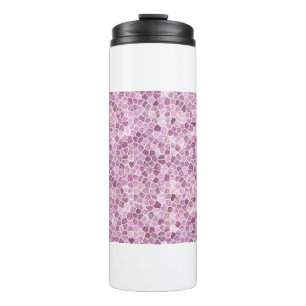 Pale Pink Cobbled Patchwork Terrazo Pattern Thermal Tumbler