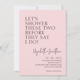 Pale Pink Couple Shower Before They Say I Do Invitation