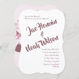 Pale Pink Dahlia Floral Wedding Invitations