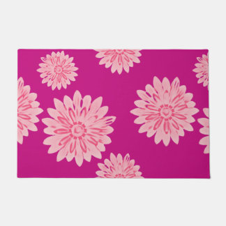 Pale Pink Daisies on Hot Pink Doormat