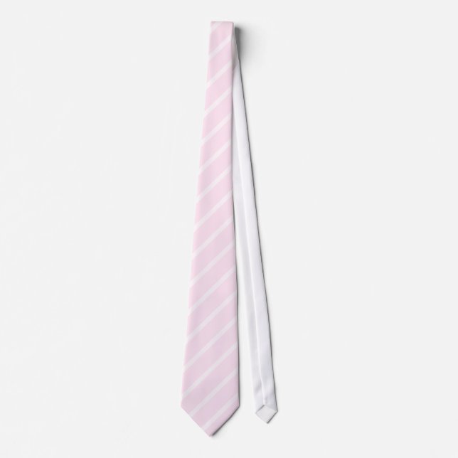 Pale pink Diagonal Stripes. Tie (Front)