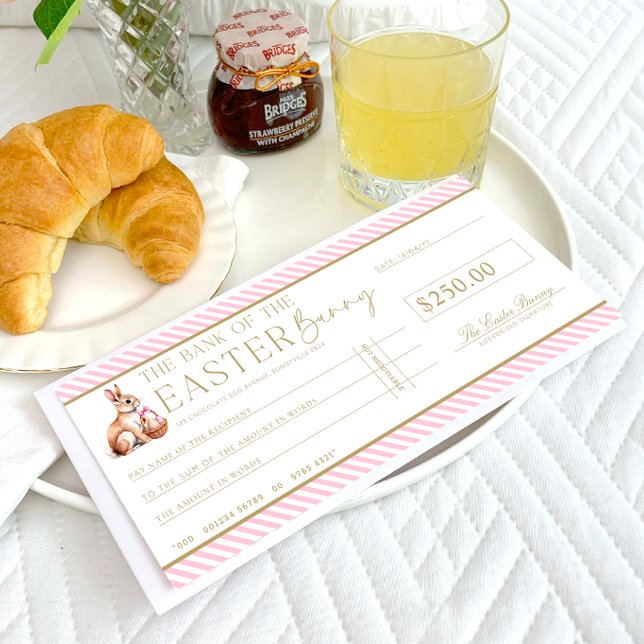 Pale Pink Easter Cheque Gift Voucher Card (Creator Uploaded)