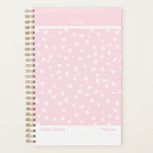 Pale Pink Feminine Minimalist Floral Planner
