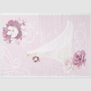 Pale Pink Floral Bride Wedding Tissue Paper