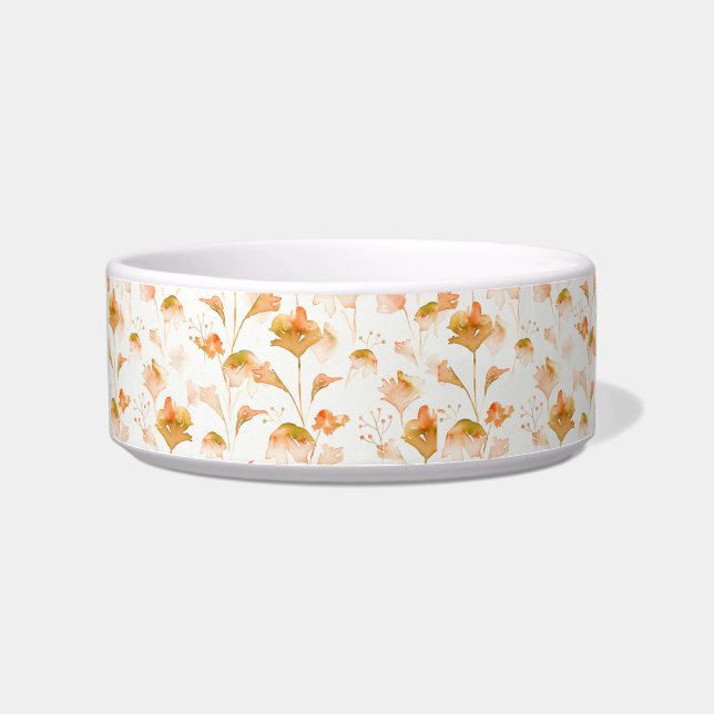 Pale Pink Floral dog Bowl (Left)