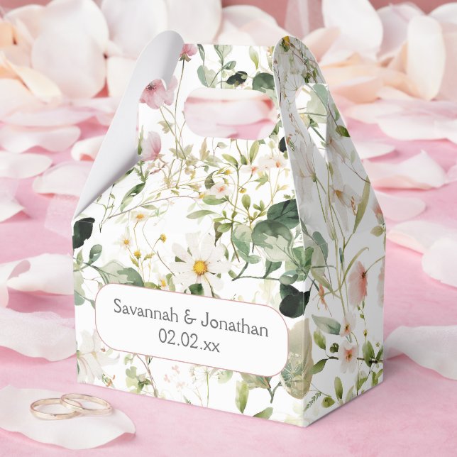 Pale Pink Floral Wedding Favour  Favour Box (Wedding)
