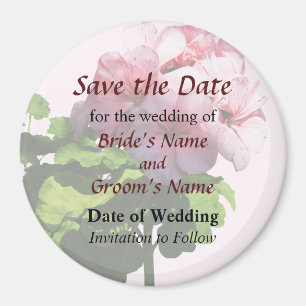 Pale Pink Geranium Save the Date Magnet
