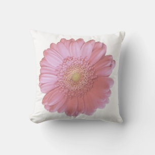 Pale pink gerbera daisy cushion