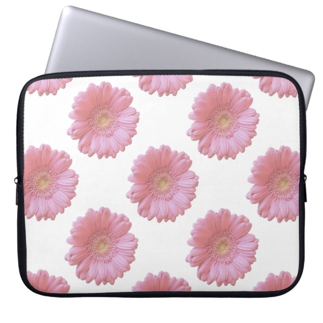 Pale pink gerbera daisy laptop sleeve (Front)