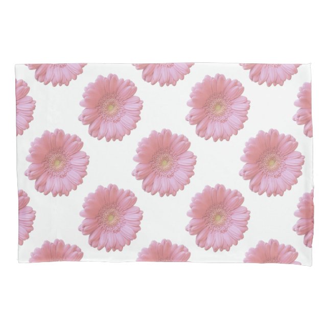 Pale pink gerbera daisy pillowcase (Front)