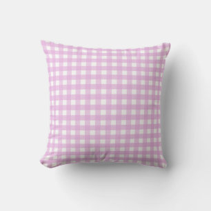 Pale pink gingham cushion