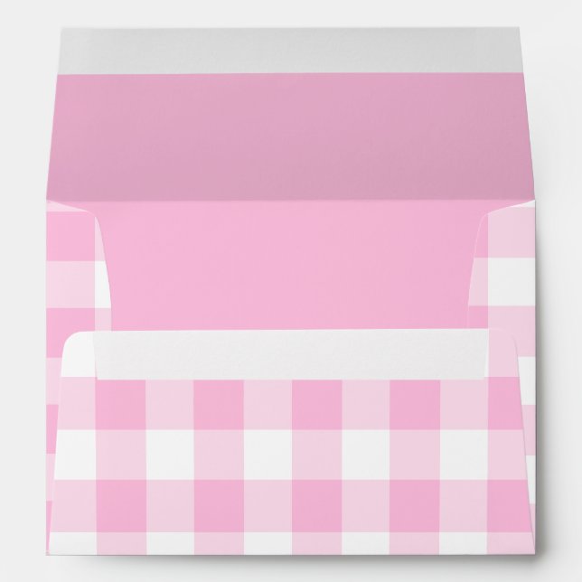 Pale pink gingham cute envelope (Back (Bottom))