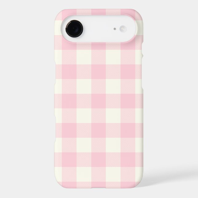 Pale Pink Gingham iPhone 6 Plus Case (Back)