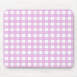 Pale pink gingham mouse mat