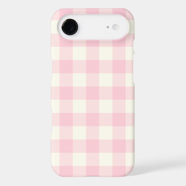 Pale Pink Gingham Pattern iPhone 7 Case (Back)