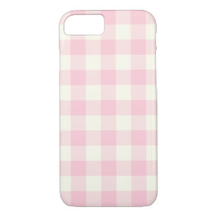 Pale Pink Gingham Pattern iPhone 7 Case
