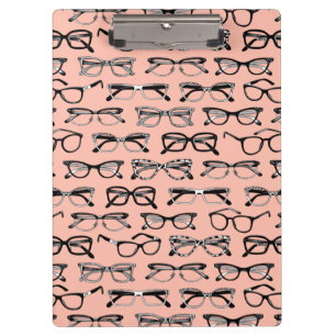 Pale Pink Glasses, Eyeglasses, Eyewear Clipboard