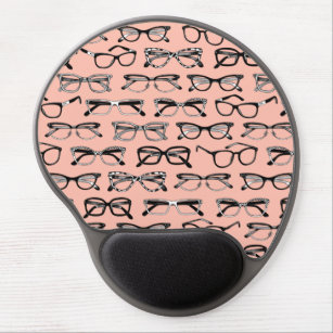 Pale Pink Glasses, Eyeglasses, Eyewear Gel Mouse Mat