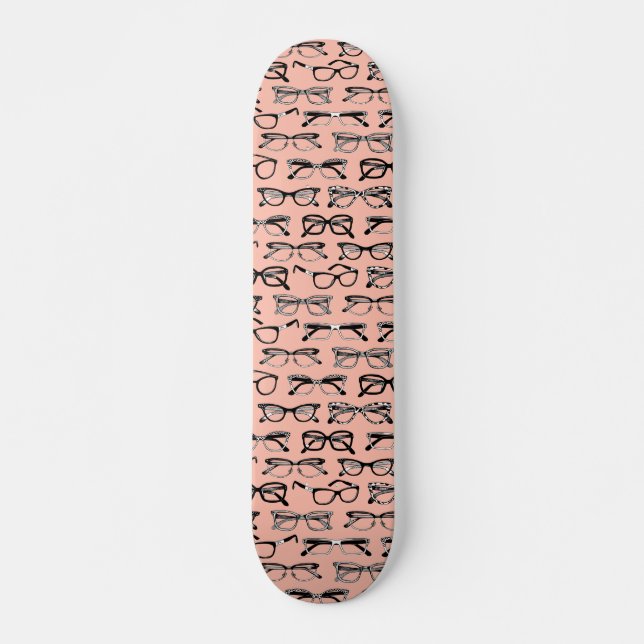 Pale Pink Glasses, Eyeglasses, Eyewear Skateboard (Front)