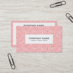 Pale Pink Glitter Texture Print Business Card