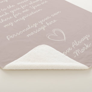 Pale Pink Handwritten Love Letter or Message Sherpa Blanket