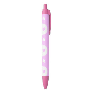 Pale Pink Heart Ying Yang Symbol Lace Pattern Love Black Ink Pen