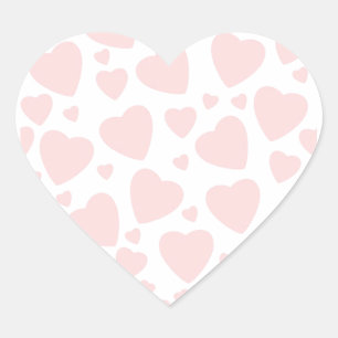Pale Pink Hearts Heart Sticker