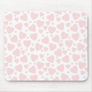 Pale Pink Hearts Mouse Mat