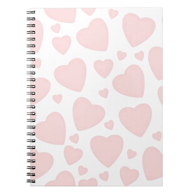 Pale Pink Hearts Notebook (Front)