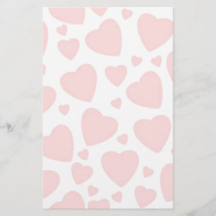 Pale Pink Hearts Stationery