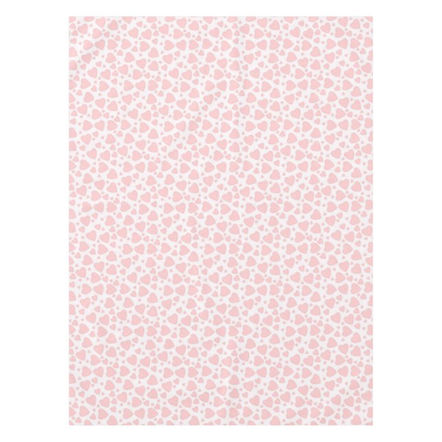 Pale Pink Hearts Tablecloth (Front)