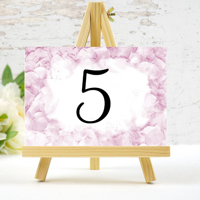Pale Pink Hydrangea Flowers Watercolor Table Number (Creator Uploaded)
