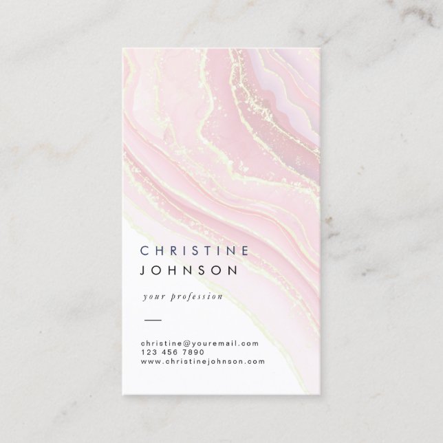 pale pink ink business card (Front)