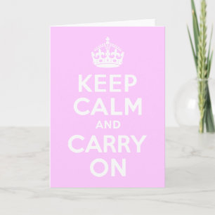 Pale Pink Keep Calm and Carry On Card