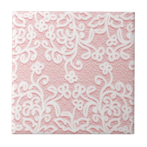 Image of Pale pink lace,white,vintage,victorian,girly,cute, Tile