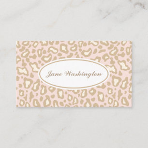 Pale Pink Leopard Business Card